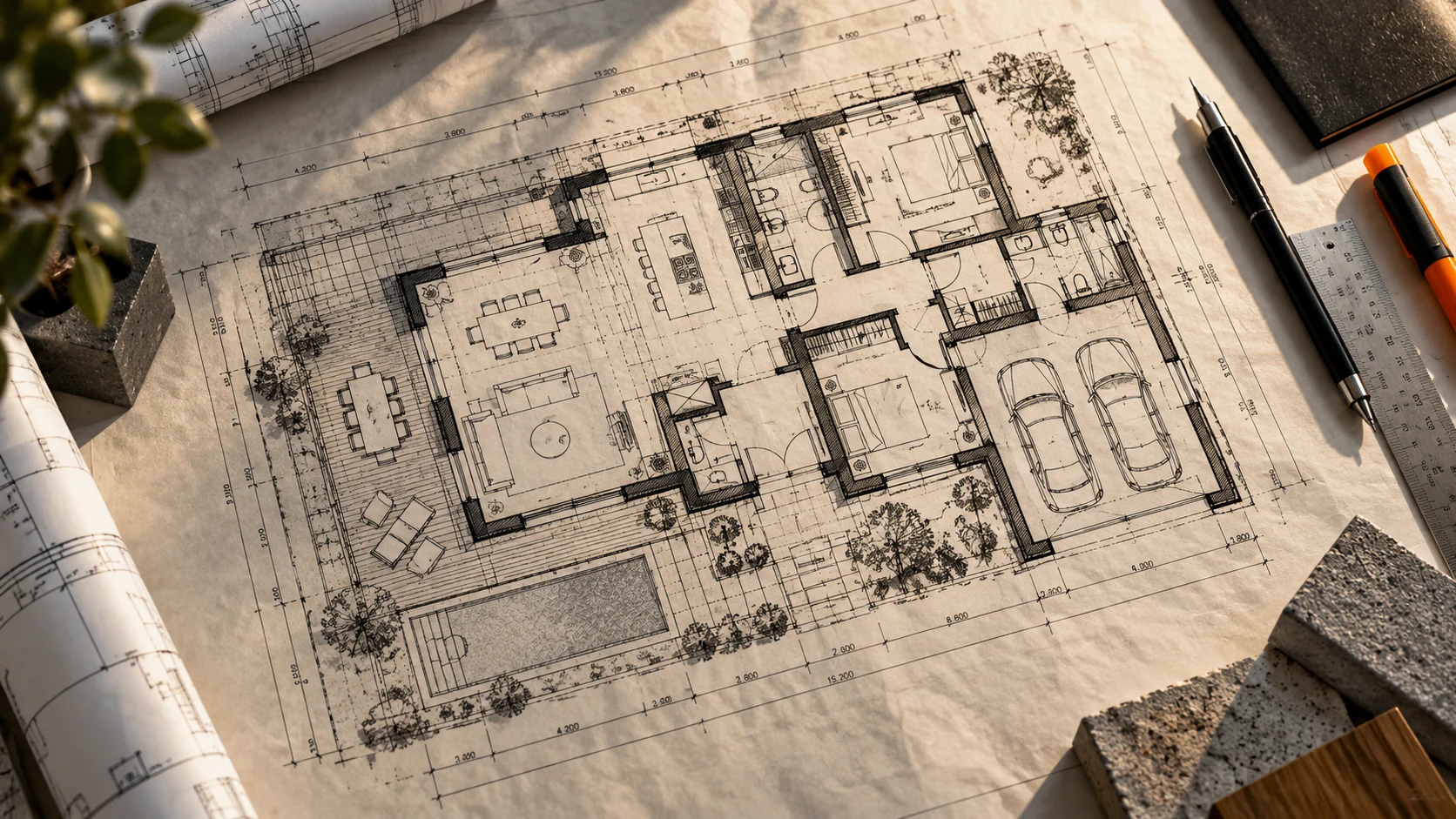 Illusztráció · építészeti alaprajz (nem konkrét projekt)